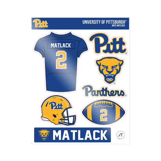 Pittsburgh - NCAA Football : Nate Matlack - Sticker Sheet-0