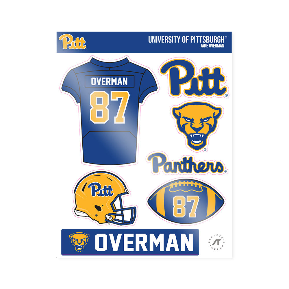 Pittsburgh - NCAA Football : Jake Overman - Sticker Sheet-0