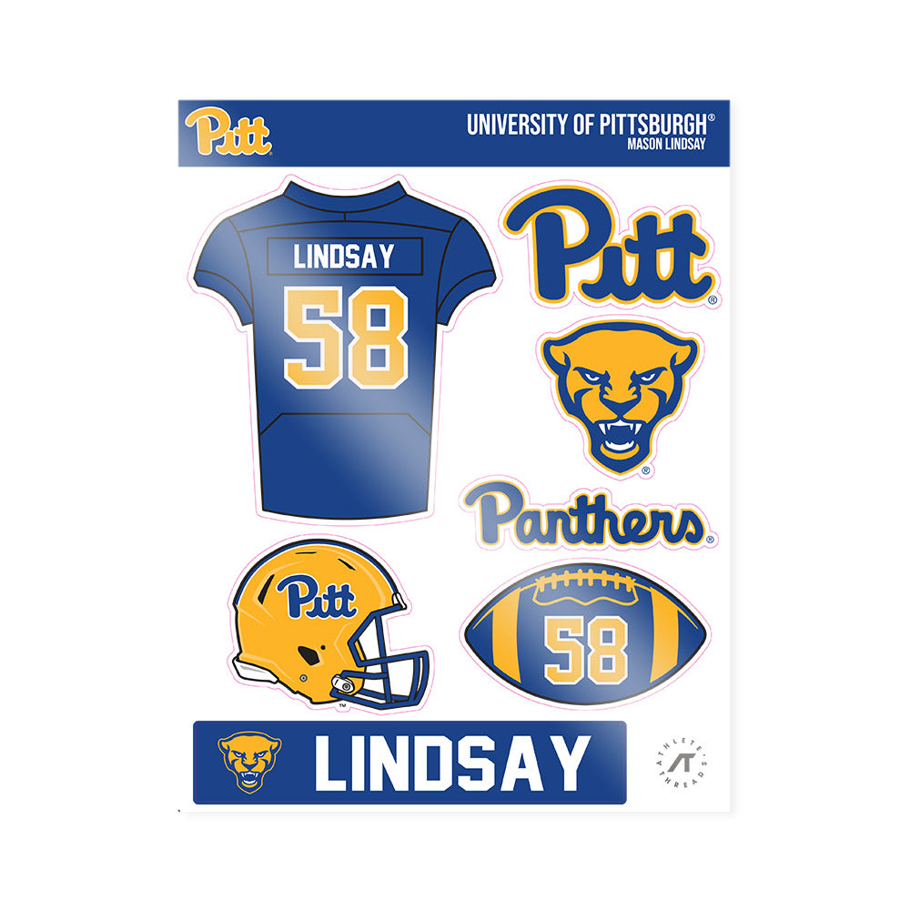 Pittsburgh - NCAA Football : mason lindsay - Sticker Sheet-0