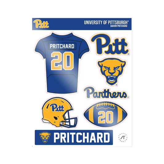 Pittsburgh - NCAA Football : Davion Pritchard - Sticker Sheet-0