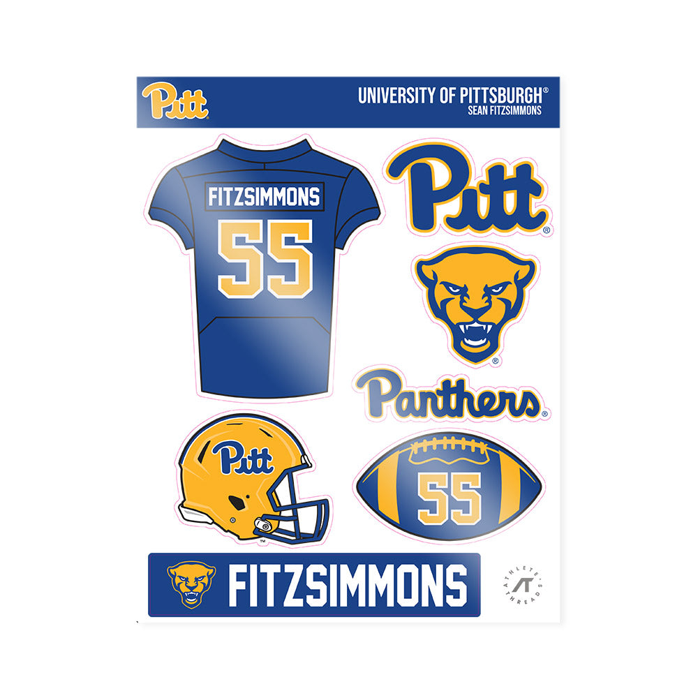 Pittsburgh - NCAA Football : Sean FitzSimmons - Sticker Sheet-0