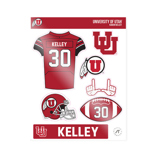 Utah - NCAA Football : Kaden Kelley - Sticker Sheet-0