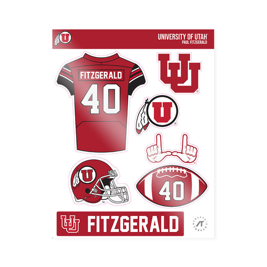 Utah - NCAA Football : Paul Fitzgerald - Sticker Sheet-0