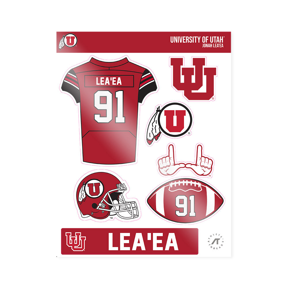 Utah - NCAA Football : Jonah Lea'ea - Sticker Sheet-0