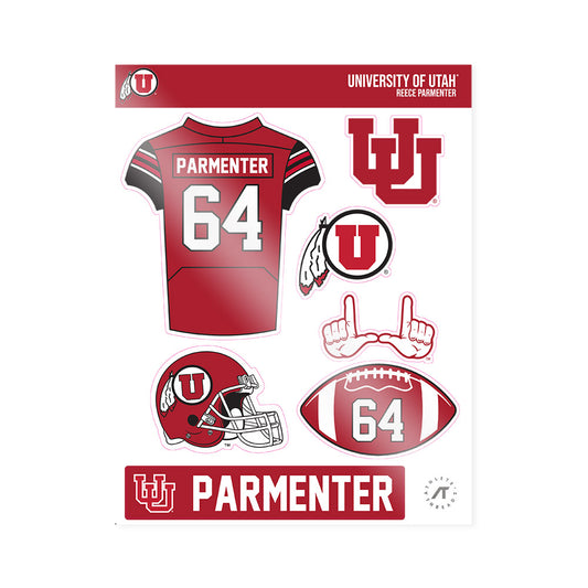 Utah - NCAA Football : Reece Parmenter - Sticker Sheet-0