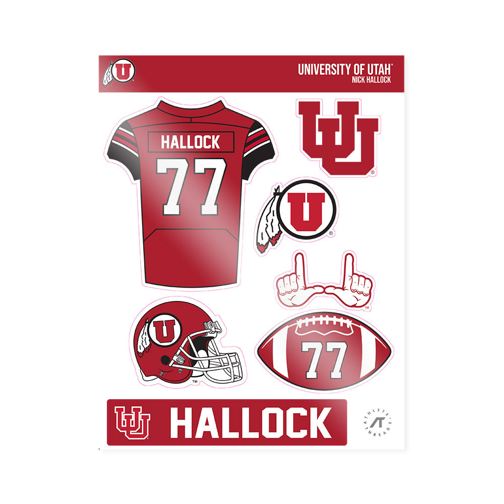 Utah - NCAA Football : Nick Hallock - Sticker Sheet-0