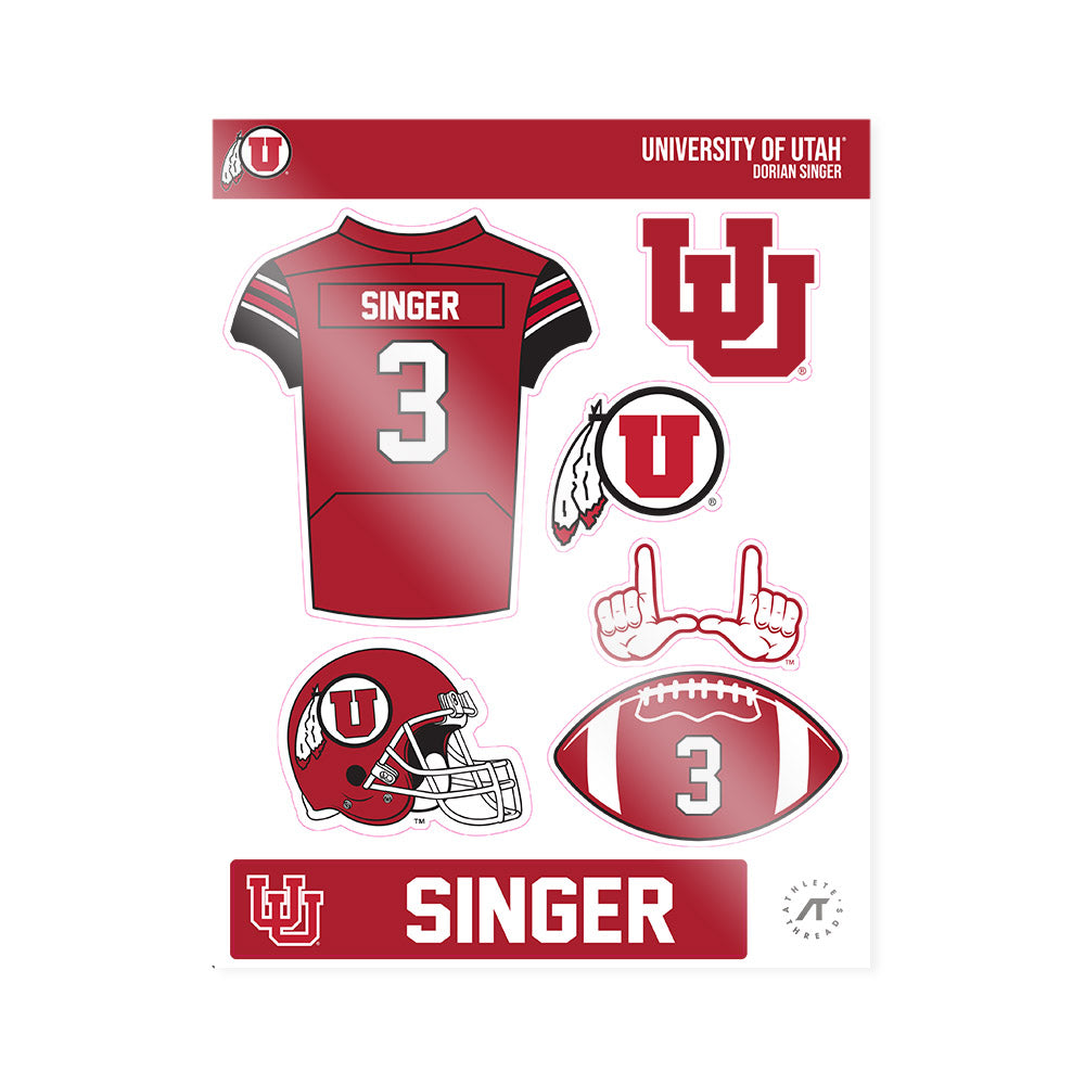 Utah - NCAA Football : Dorian Singer - Sticker Sheet-0