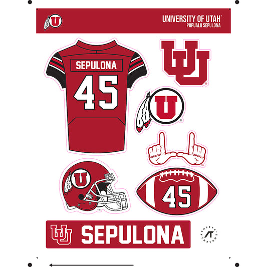 Utah - NCAA Football : Pupualii Sepulona - Sticker Sheet-0