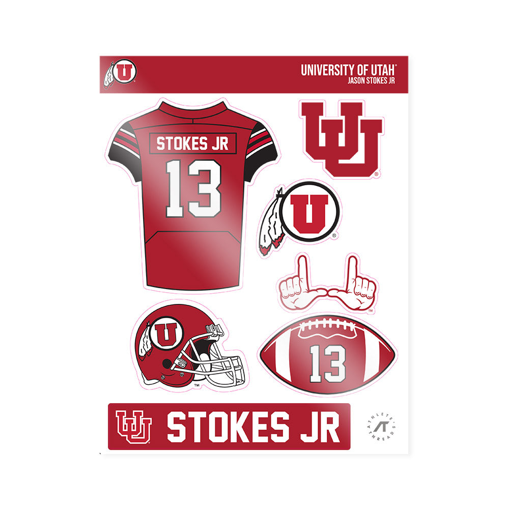 Utah - NCAA Football : Jason Stokes Jr - Sticker Sheet-0