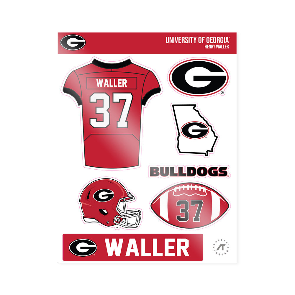 Georgia - NCAA Football : Henry Waller - Sticker Sheet-0