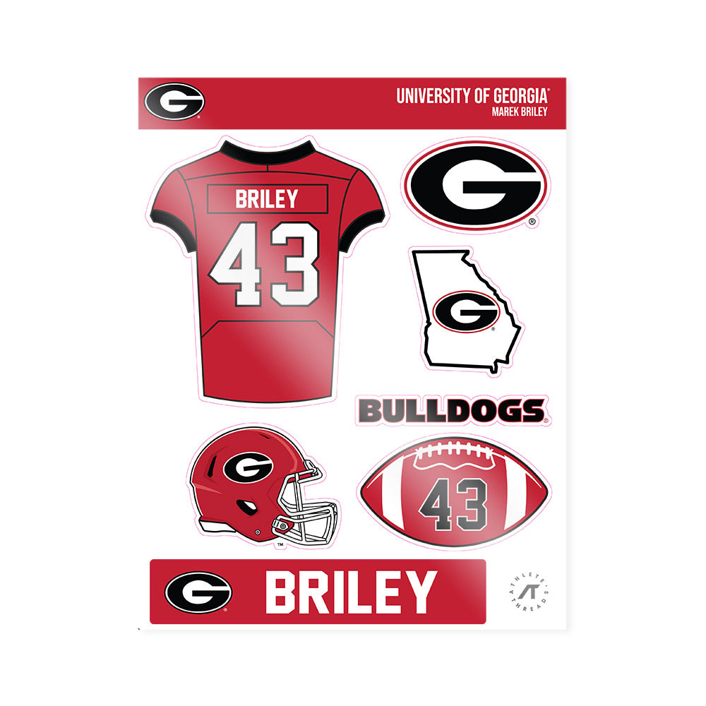 Georgia - NCAA Football : Marek Briley - Sticker Sheet-0