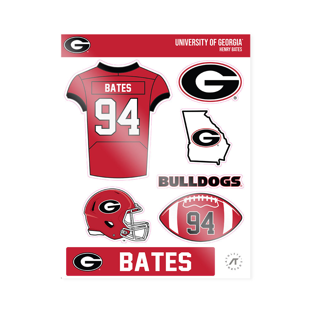 Georgia - NCAA Football : Henry Bates - Sticker Sheet-0