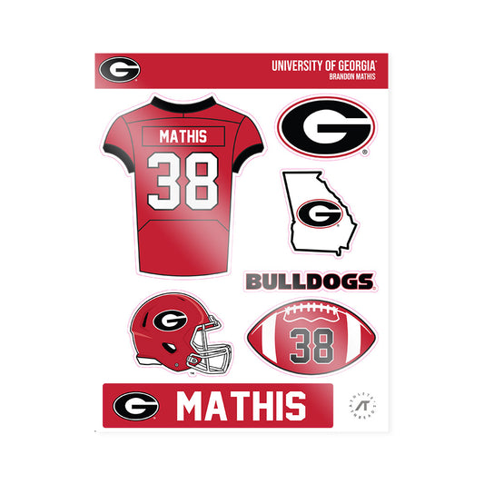 Georgia - NCAA Football : Brandon Mathis - Sticker Sheet-0