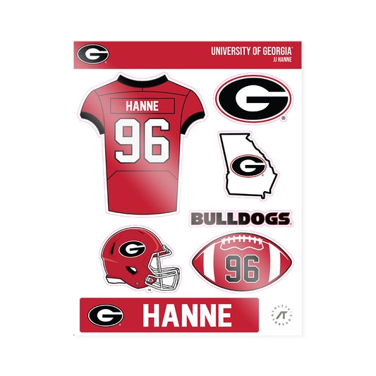 Georgia - NCAA Football : JJ Hanne - Sticker Sheet-0