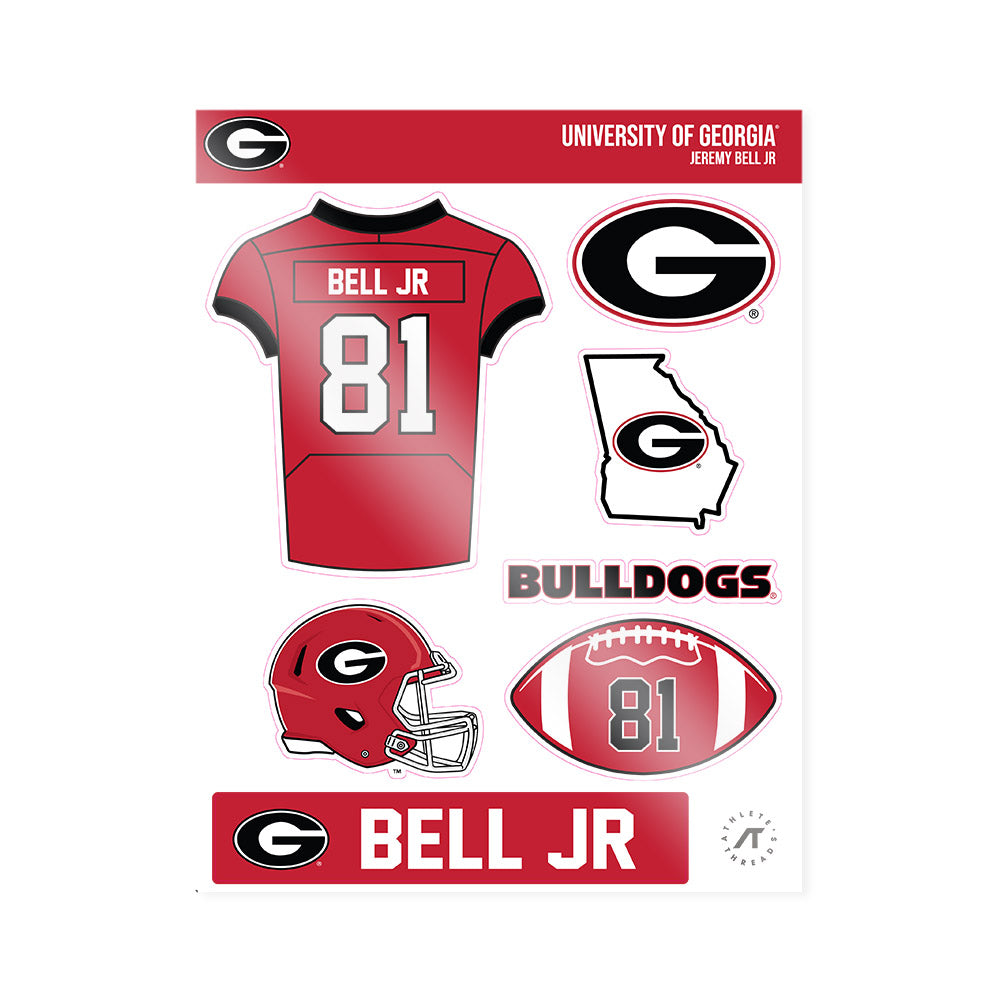 Georgia - NCAA Football : Jeremy Bell Jr - Sticker Sheet-0