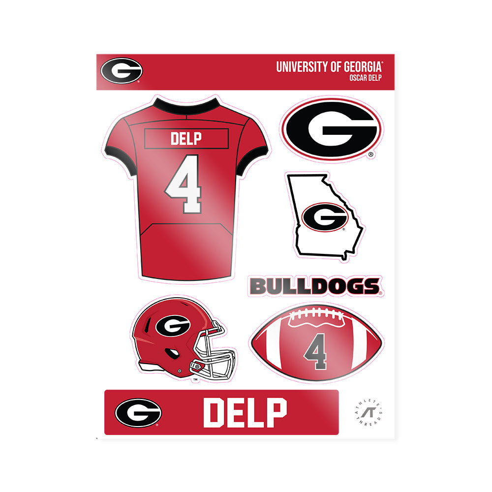 Georgia - NCAA Football : Oscar Delp - Sticker Sheet-0