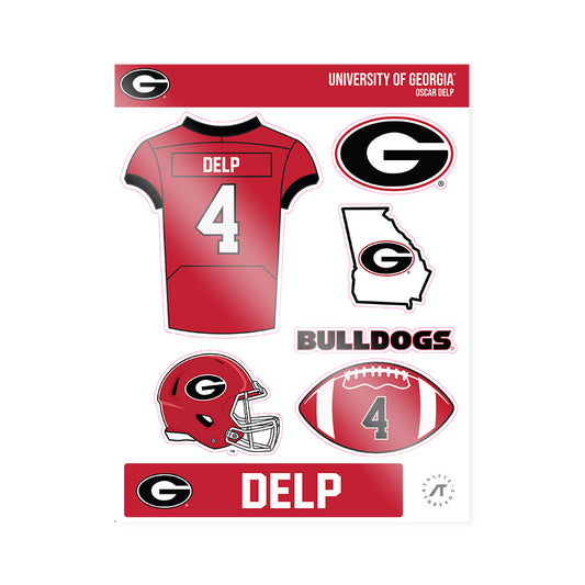 Georgia - NCAA Football : Oscar Delp - Sticker Sheet-0