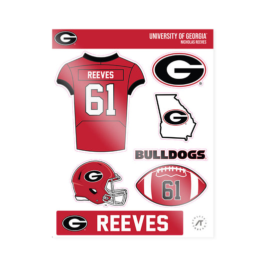 Georgia - NCAA Football : Nicholas Reeves - Sticker Sheet-0