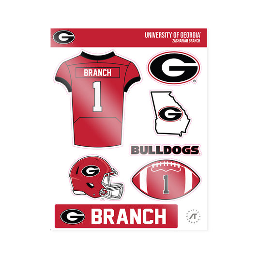 Georgia - NCAA Football : Zachariah Branch - Sticker Sheet-0