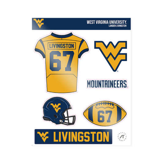 West Virginia - NCAA Football : Landen Livingston - Sticker Sheet-0