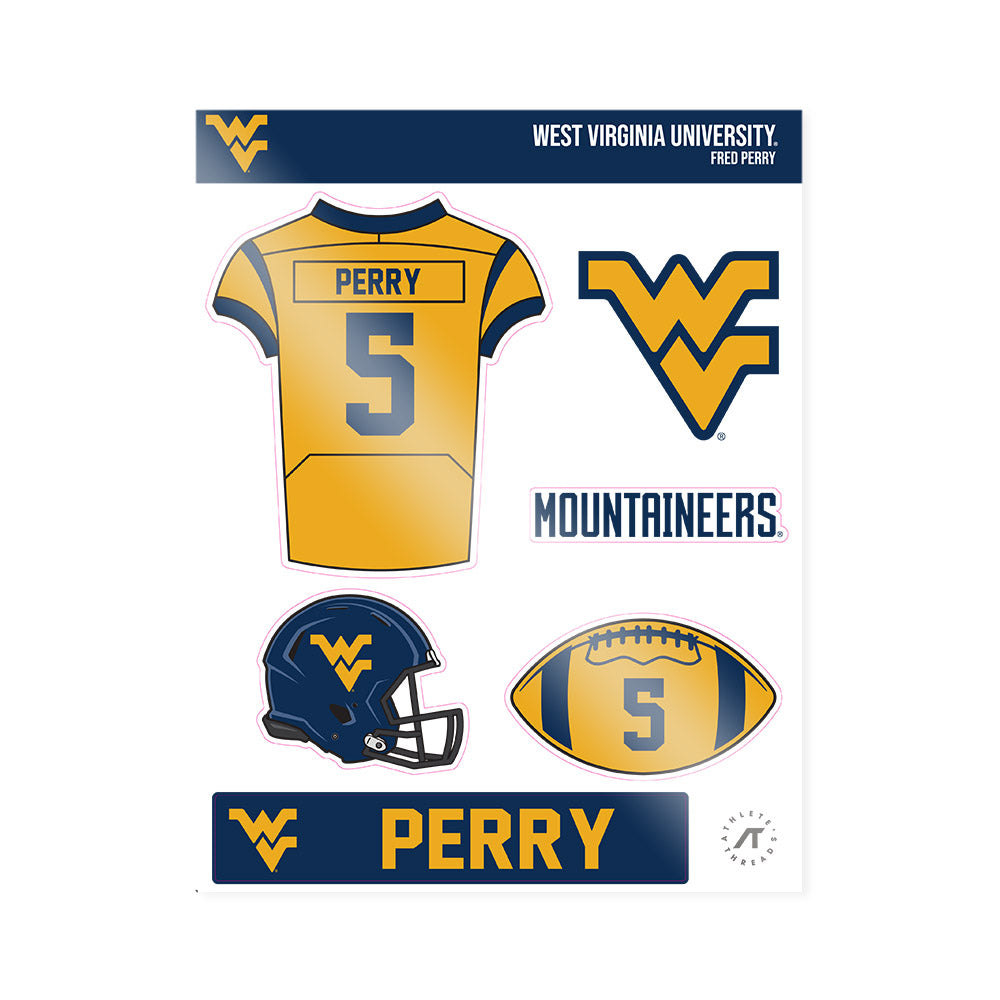 West Virginia - NCAA Football : Fred Perry - Sticker Sheet-0