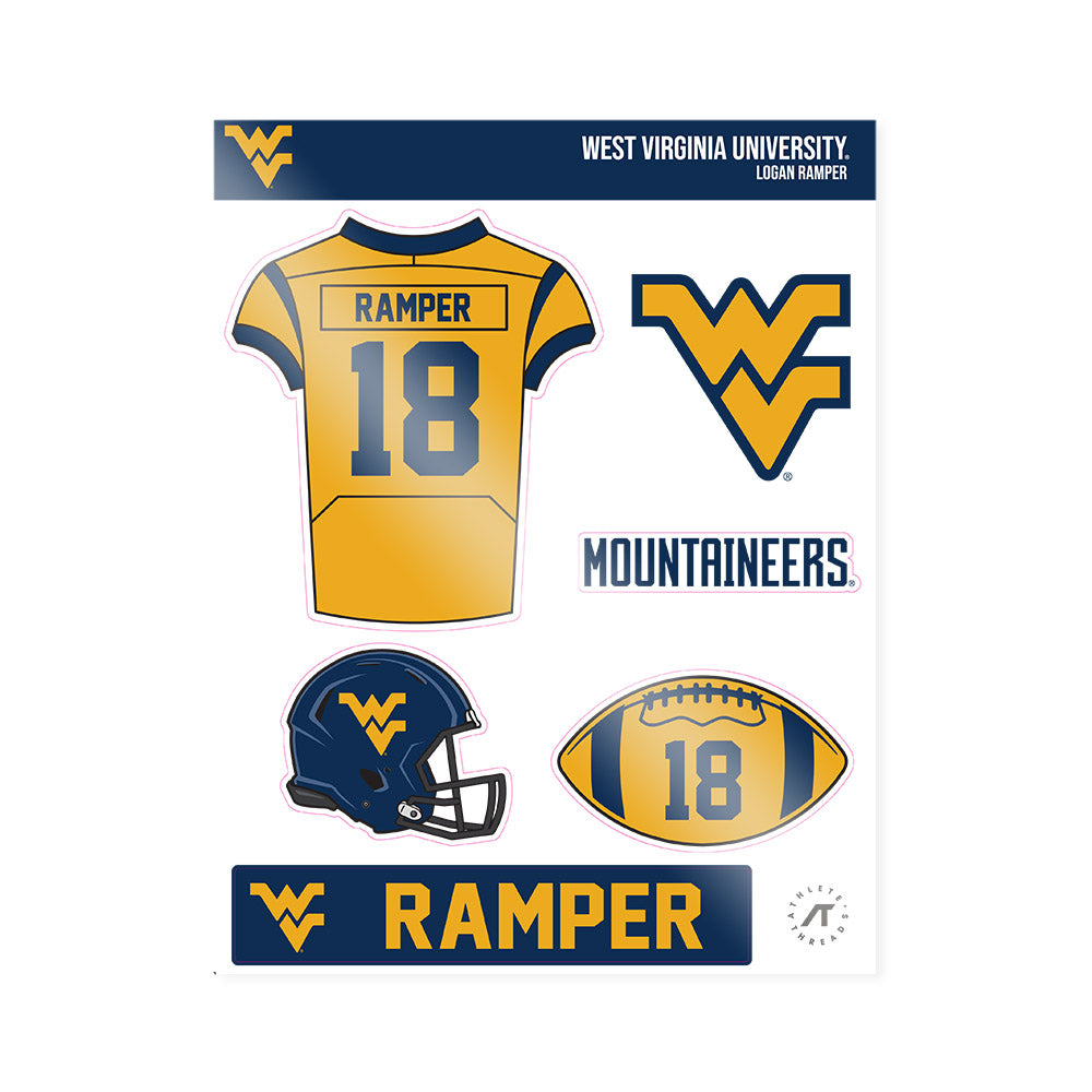 West Virginia - NCAA Football : Logan Ramper - Sticker Sheet-0