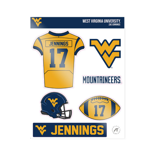 West Virginia - NCAA Football : Zae Jennings - Sticker Sheet-0