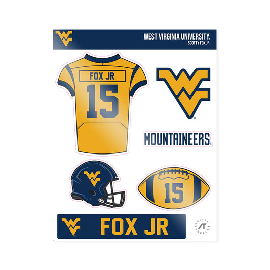 West Virginia - NCAA Football : Scotty Fox Jr - Sticker Sheet-0