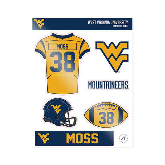 West Virginia - NCAA Football : Macguire Moss - Sticker Sheet-0