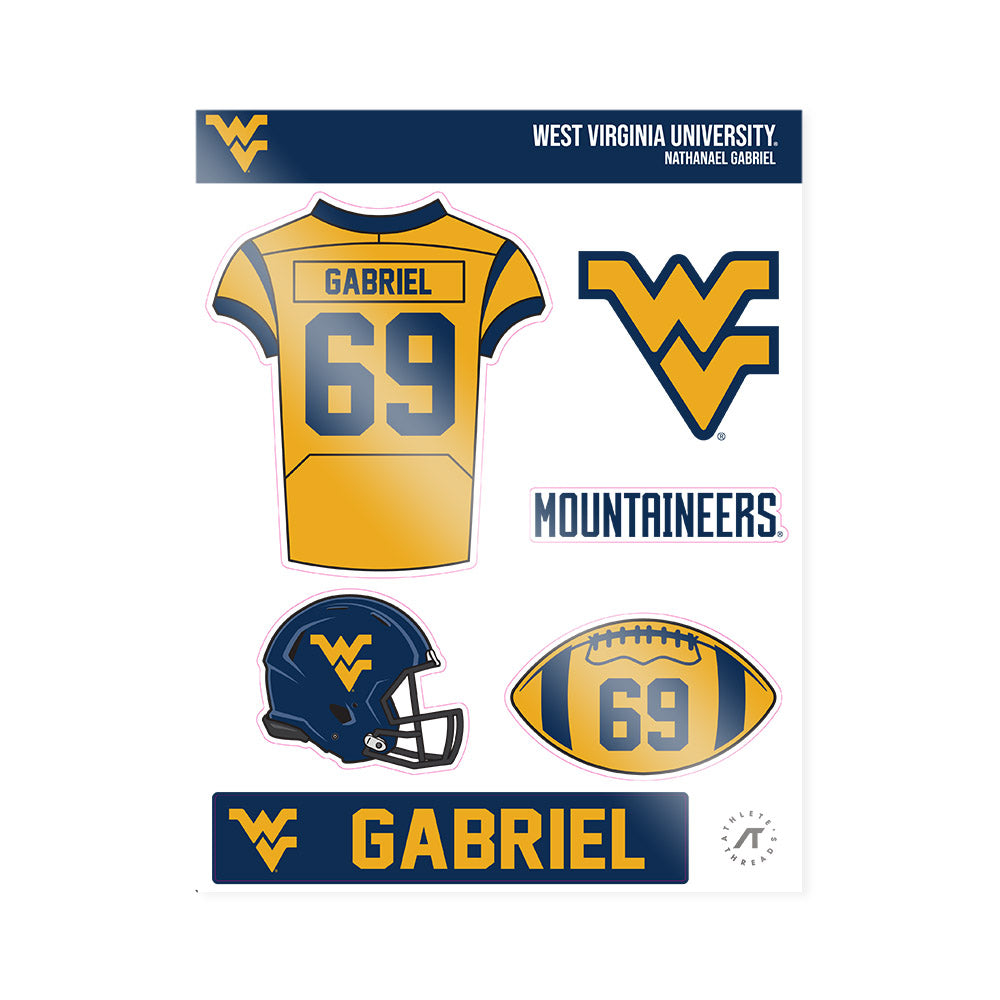 West Virginia - NCAA Football : Nathanael Gabriel - Sticker Sheet-0