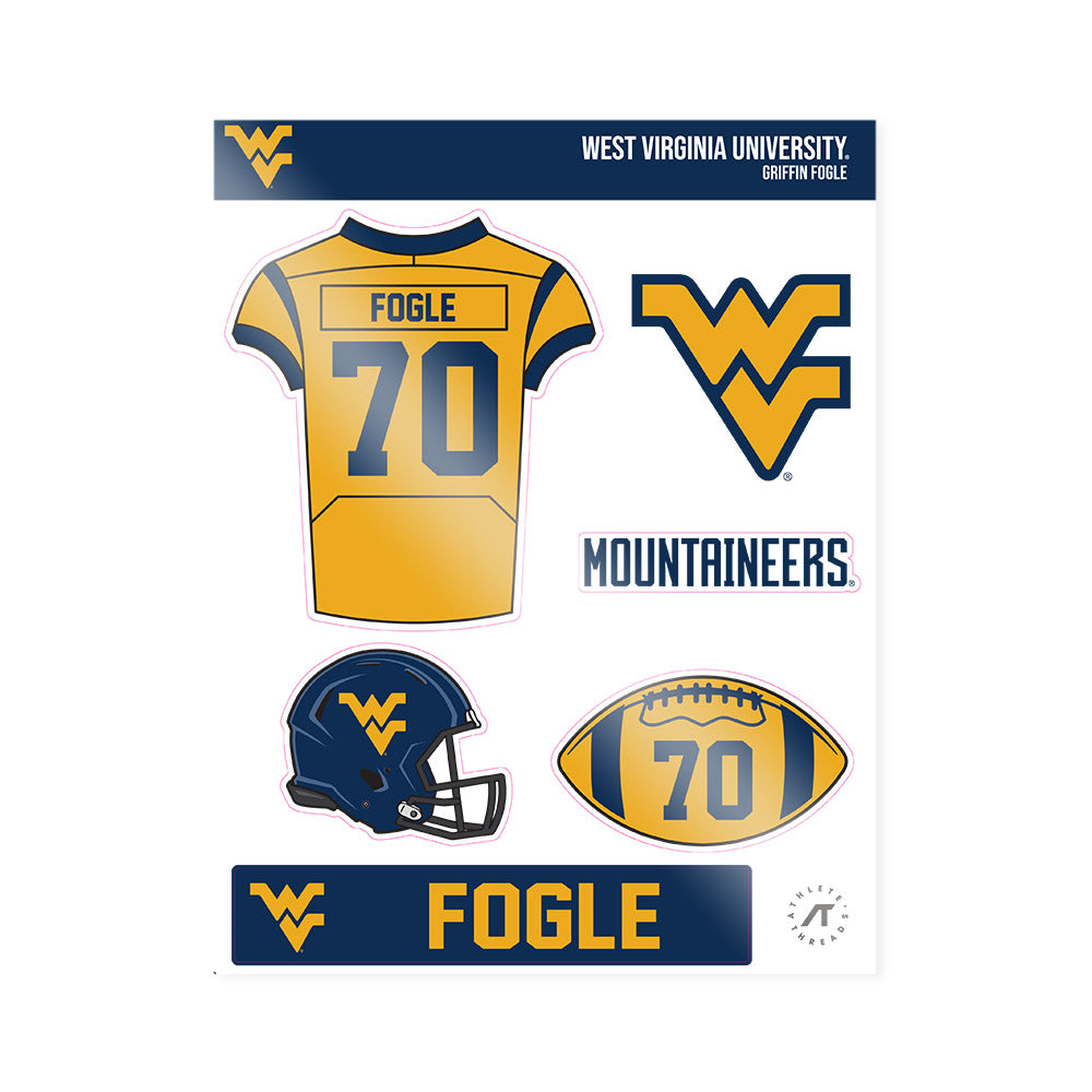 West Virginia - NCAA Football : Griffin Fogle - Sticker Sheet-0