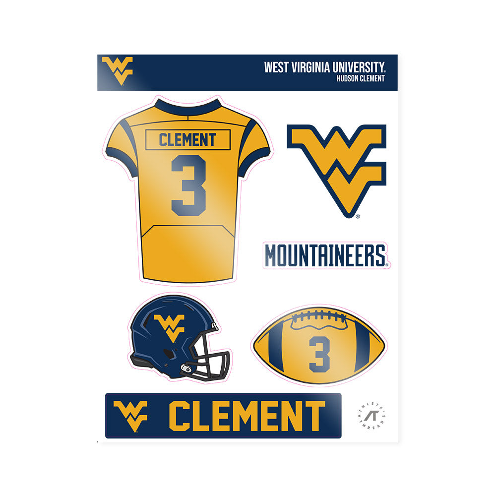 West Virginia - NCAA Football : Hudson Clement - Sticker Sheet-0