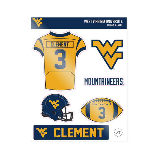 West Virginia - NCAA Football : Hudson Clement - Sticker Sheet-0