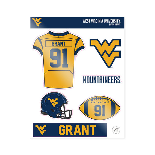 West Virginia - NCAA Football : Devin Grant - Sticker Sheet-0
