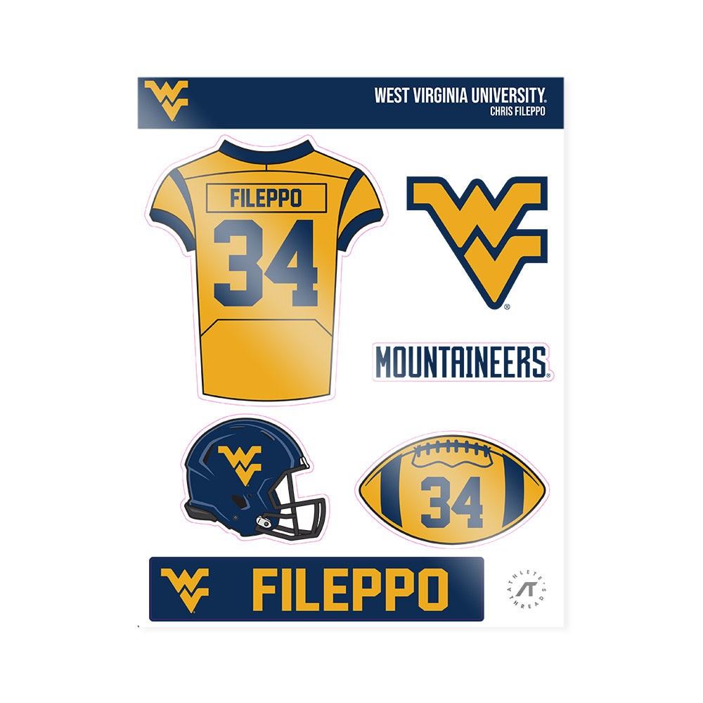 West Virginia - NCAA Football : Chris Fileppo - Sticker Sheet-0