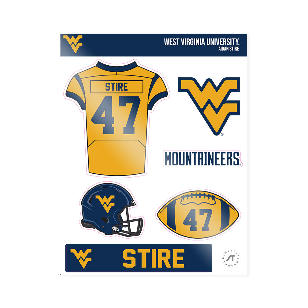 West Virginia - NCAA Football : Aidan Stire - Sticker Sheet-0