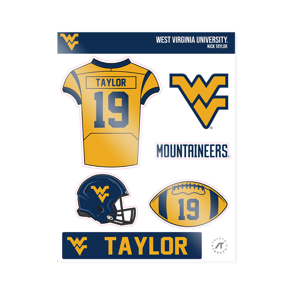 West Virginia - NCAA Football : Nick Taylor - Sticker Sheet-0