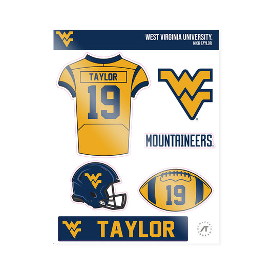 West Virginia - NCAA Football : Nick Taylor - Sticker Sheet-0