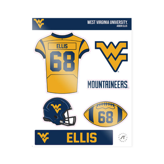 West Virginia - NCAA Football : Aiden Ellis - Sticker Sheet-0