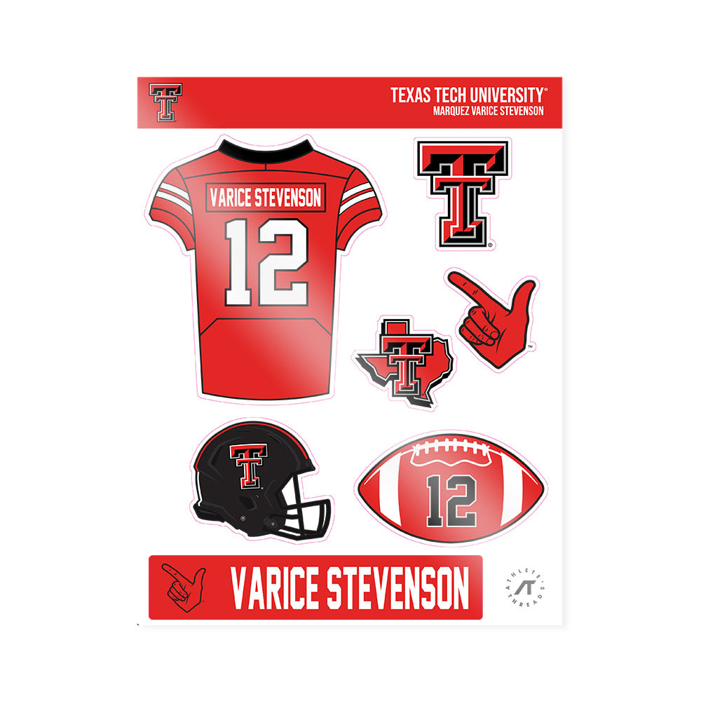 Texas Tech - NCAA Football : Marquez Varice Stevenson - Sticker Sheet-0