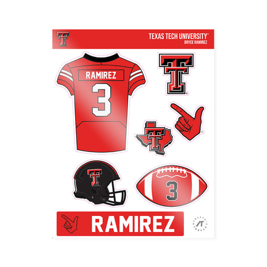 Texas Tech - NCAA Football : Bryce Ramirez - Sticker Sheet-0