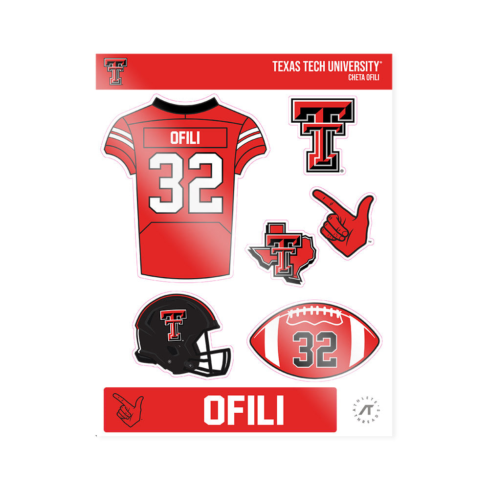 Texas Tech - NCAA Football : Cheta Ofili - Sticker Sheet-0