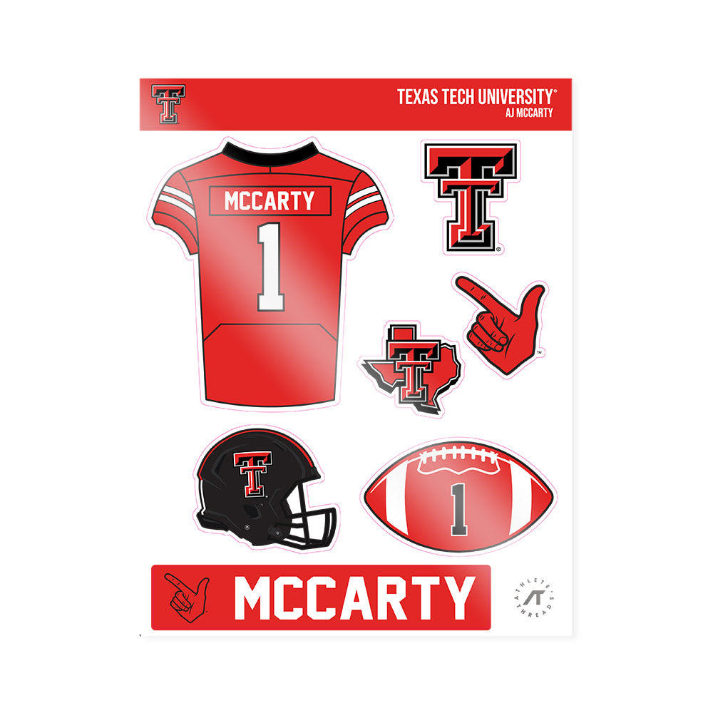 Texas Tech - NCAA Football : AJ McCarty - Sticker Sheet-0