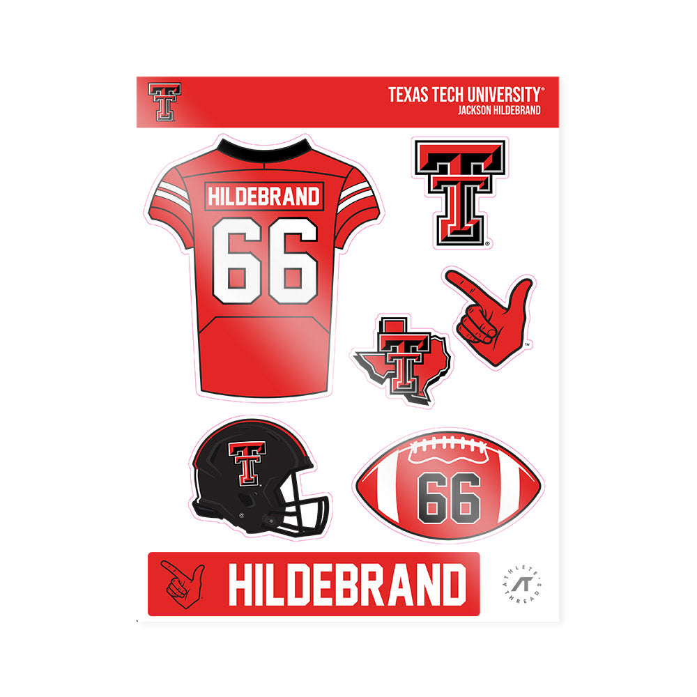 Texas Tech - NCAA Football : Jackson Hildebrand - Sticker Sheet-0