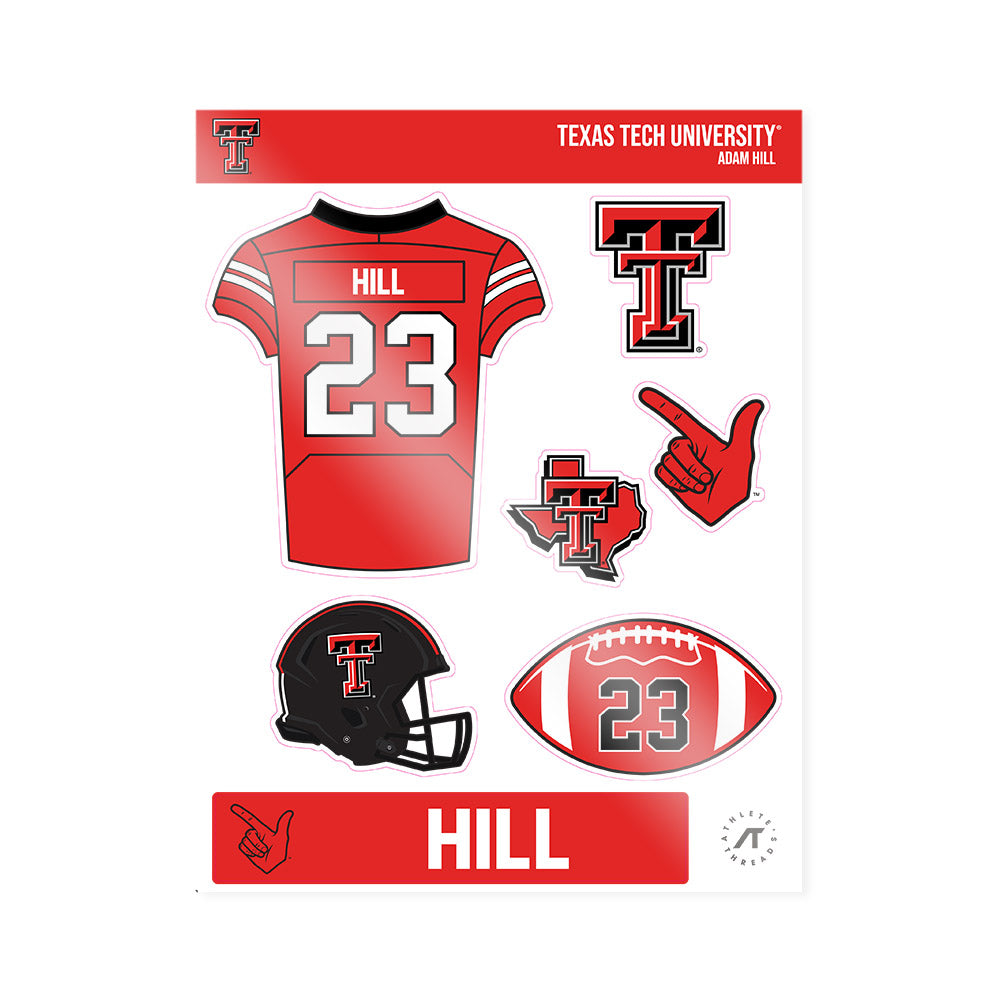 Texas Tech - NCAA Football : Adam Hill - Sticker Sheet-0