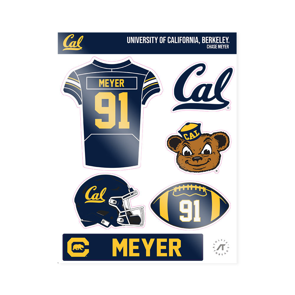 UC Berkeley - NCAA Football : Chase Meyer - Sticker Sheet-0