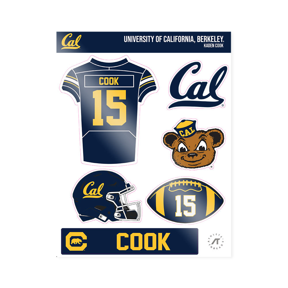 UC Berkeley - NCAA Football : Kaden Cook - Sticker Sheet-0