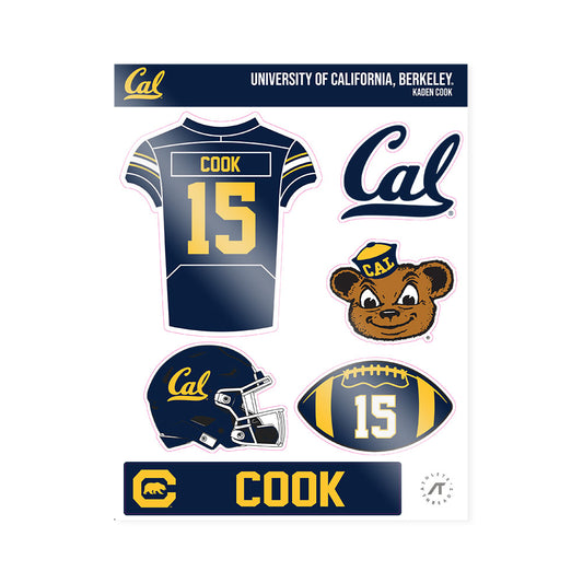 UC Berkeley - NCAA Football : Kaden Cook - Sticker Sheet-0