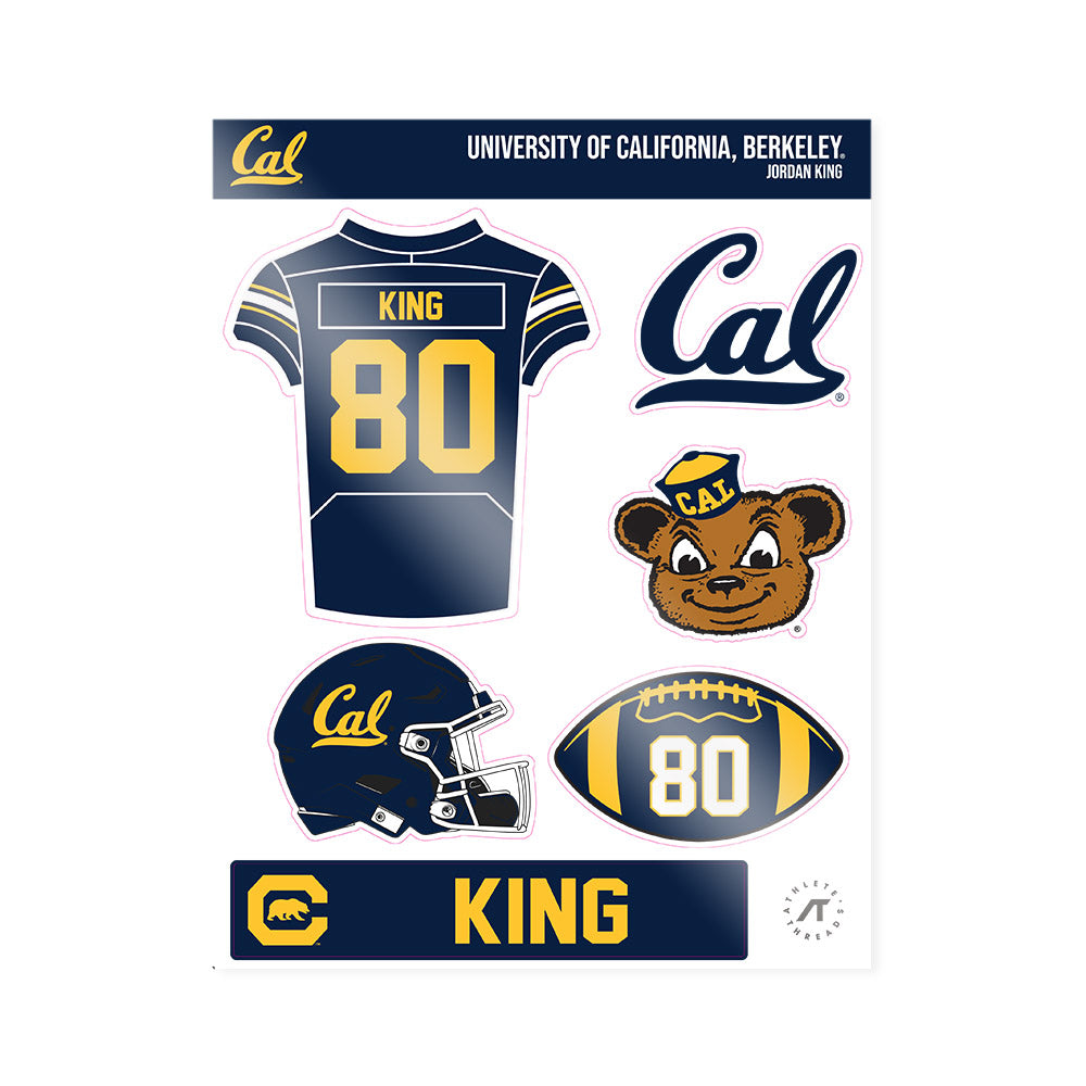 UC Berkeley - NCAA Football : Jordan King - Sticker Sheet-0