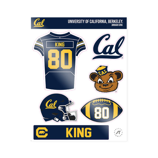 UC Berkeley - NCAA Football : Jordan King - Sticker Sheet-0
